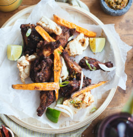 Fritert kylling med søtpoteter