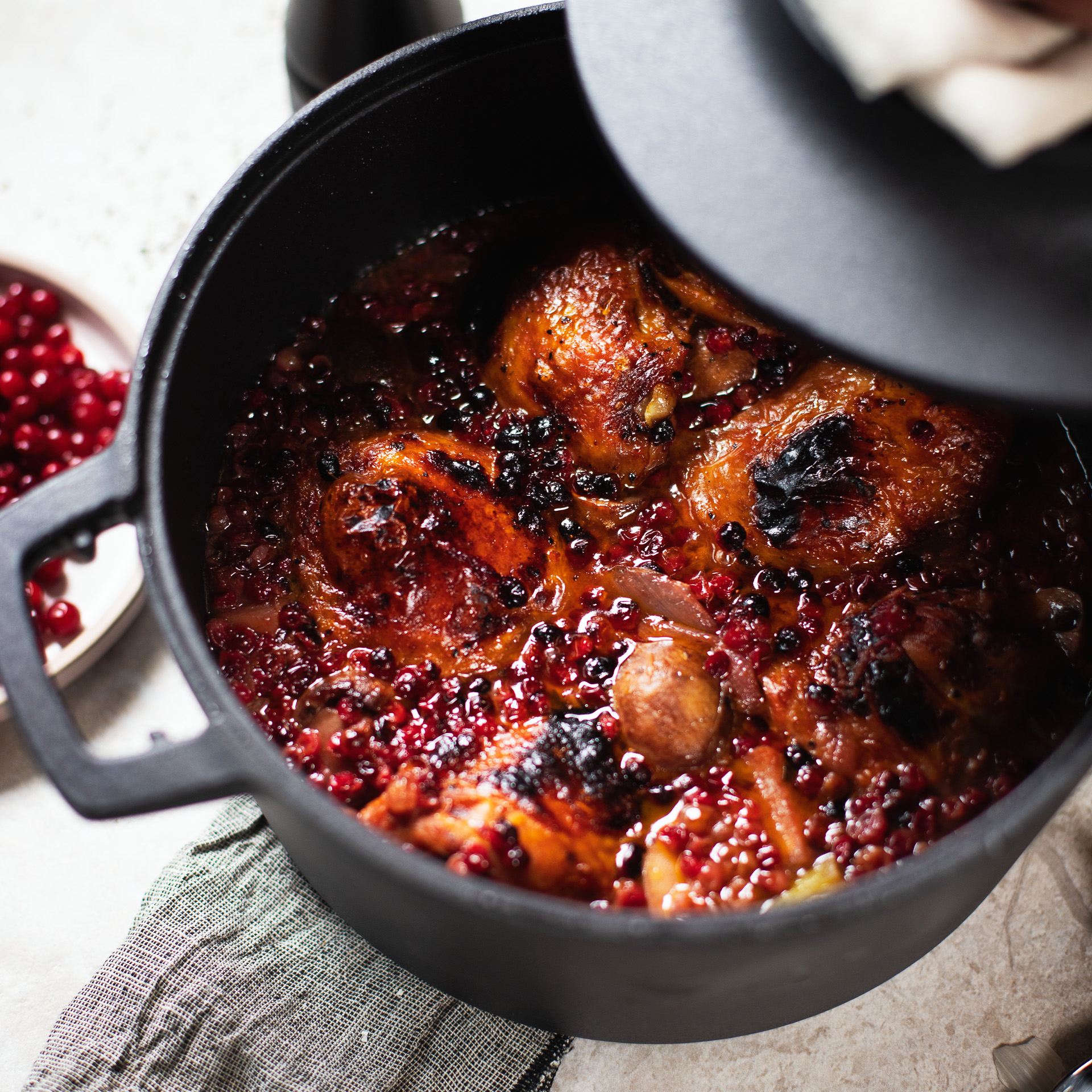 Kyllinggryte med tranebær