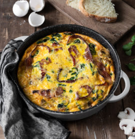 Frittata med spinat og bacon