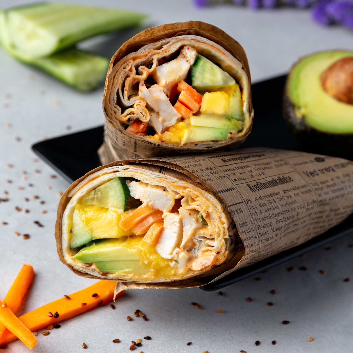 eksotisk kylling wrap