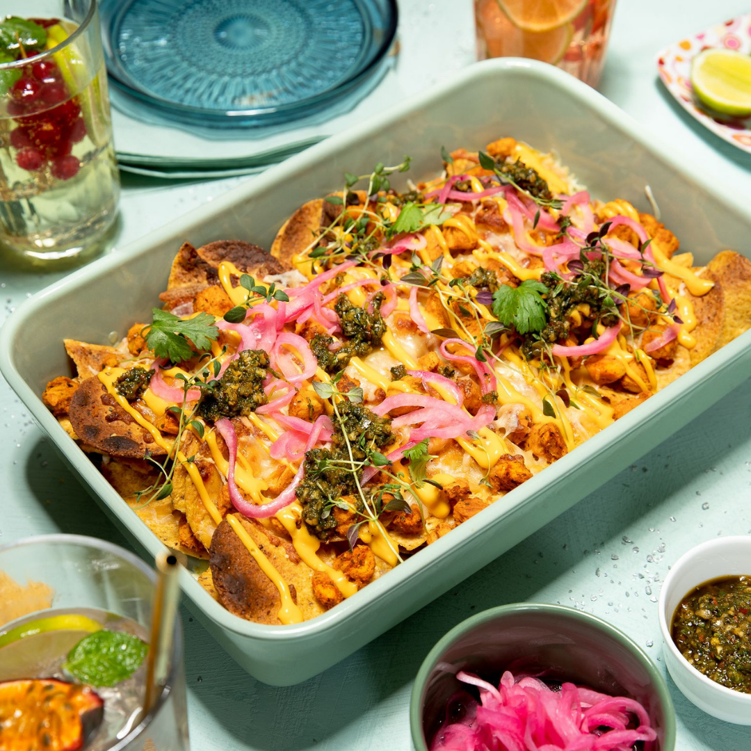 Nachos med spiseklar planteprotein